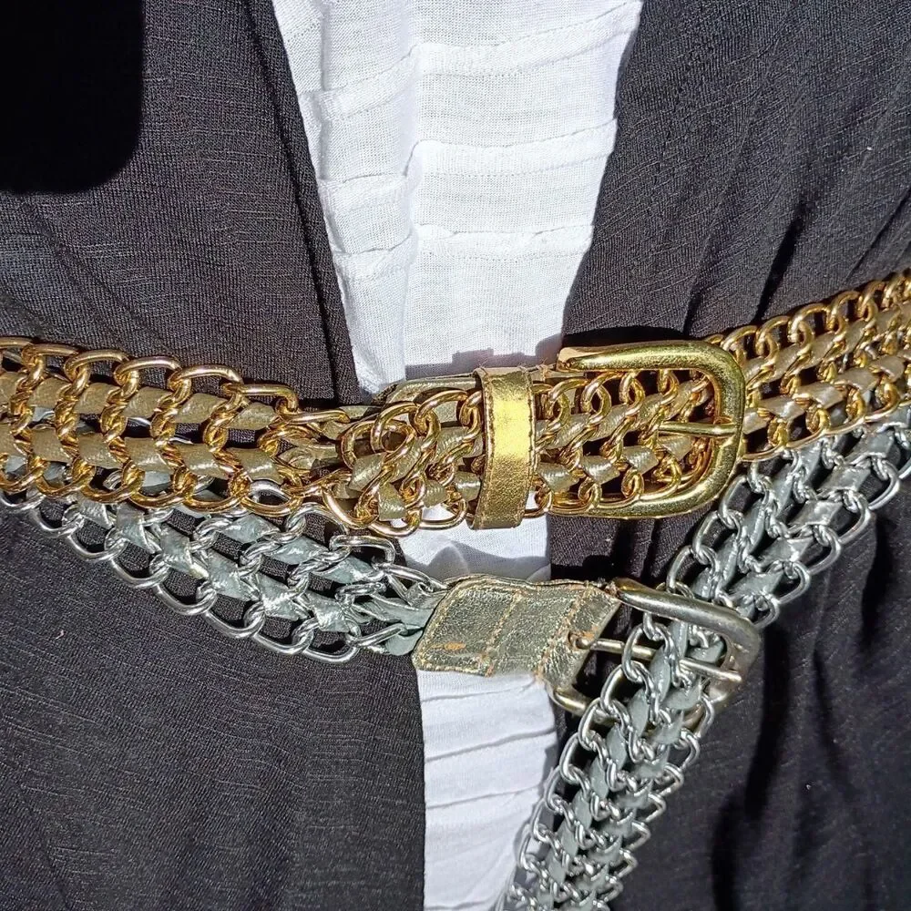 Retro Silver and Gold Chain Belts. 2 for the price of one!